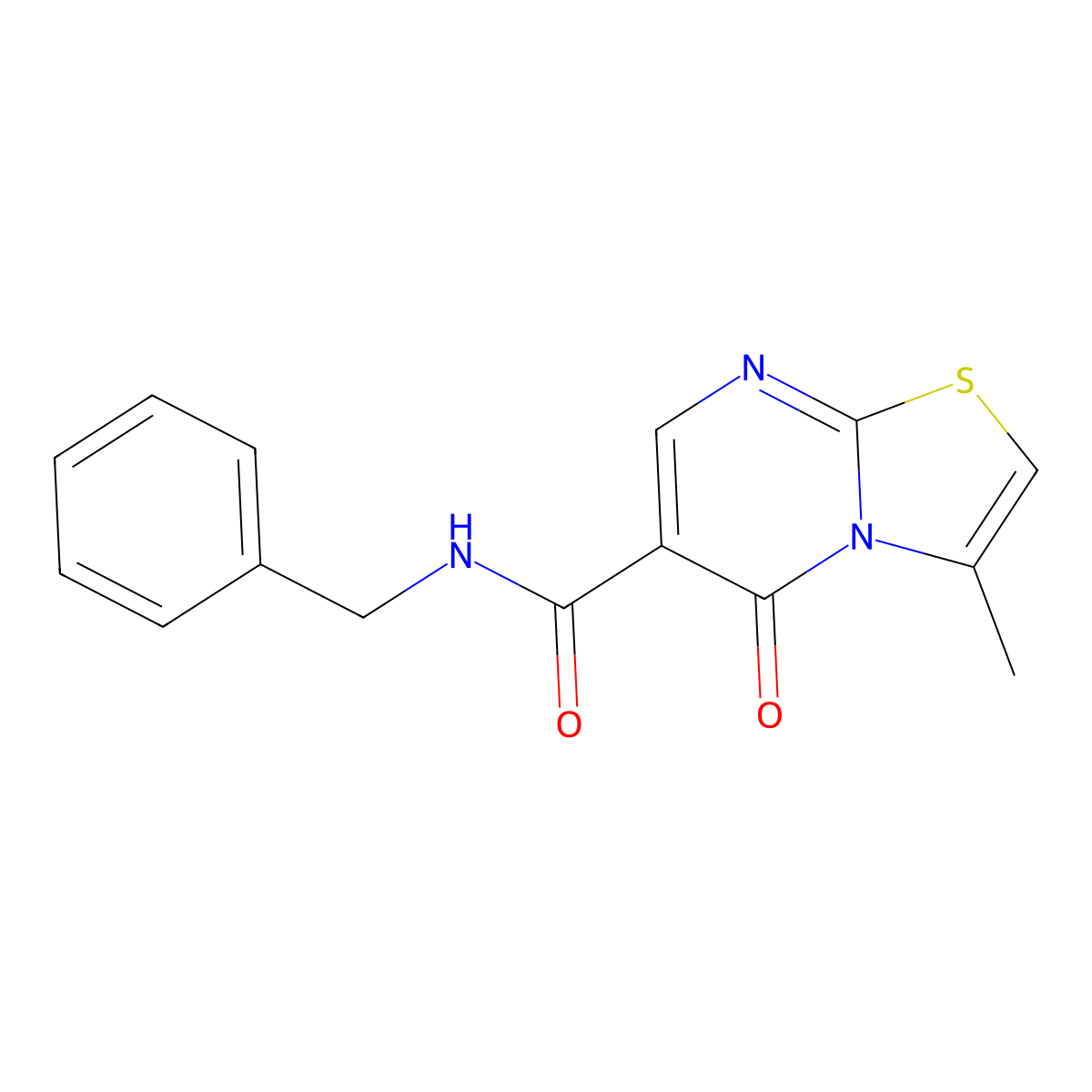 N-benzyl-3-methyl-5-oxo-5H-[1,3]thiazolo[3,2-a]pyrimidine-6-carboxamide molecular structure, CAS 851944-69-9