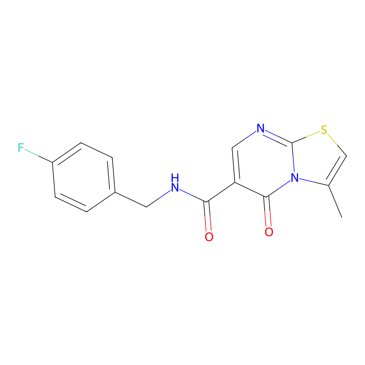 N-(4-fluorobenzyl)-3-methyl-5-oxo-5H-thiazolo[3,2-a]pyrimidine-6-carboxamide molecular structure, CAS 851944-71-3