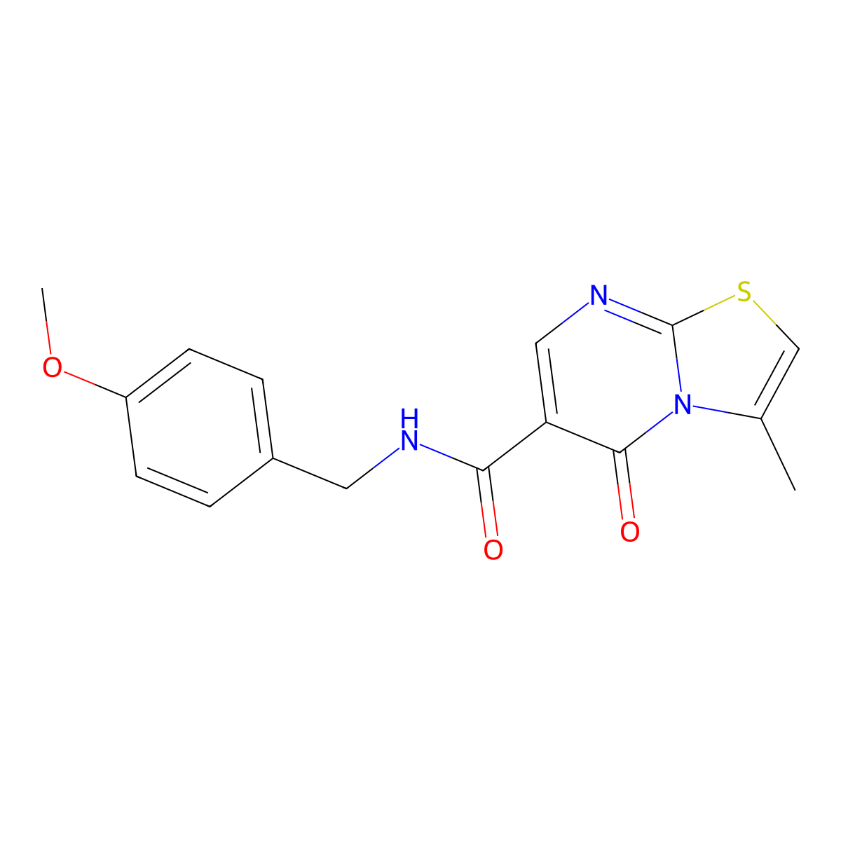 N-[(4-methoxyphenyl)methyl]-3-methyl-5-oxo-[1,3]thiazolo[3,2-a]pyrimidine-6-carboxamide molecular structure, CAS 851944-72-4
