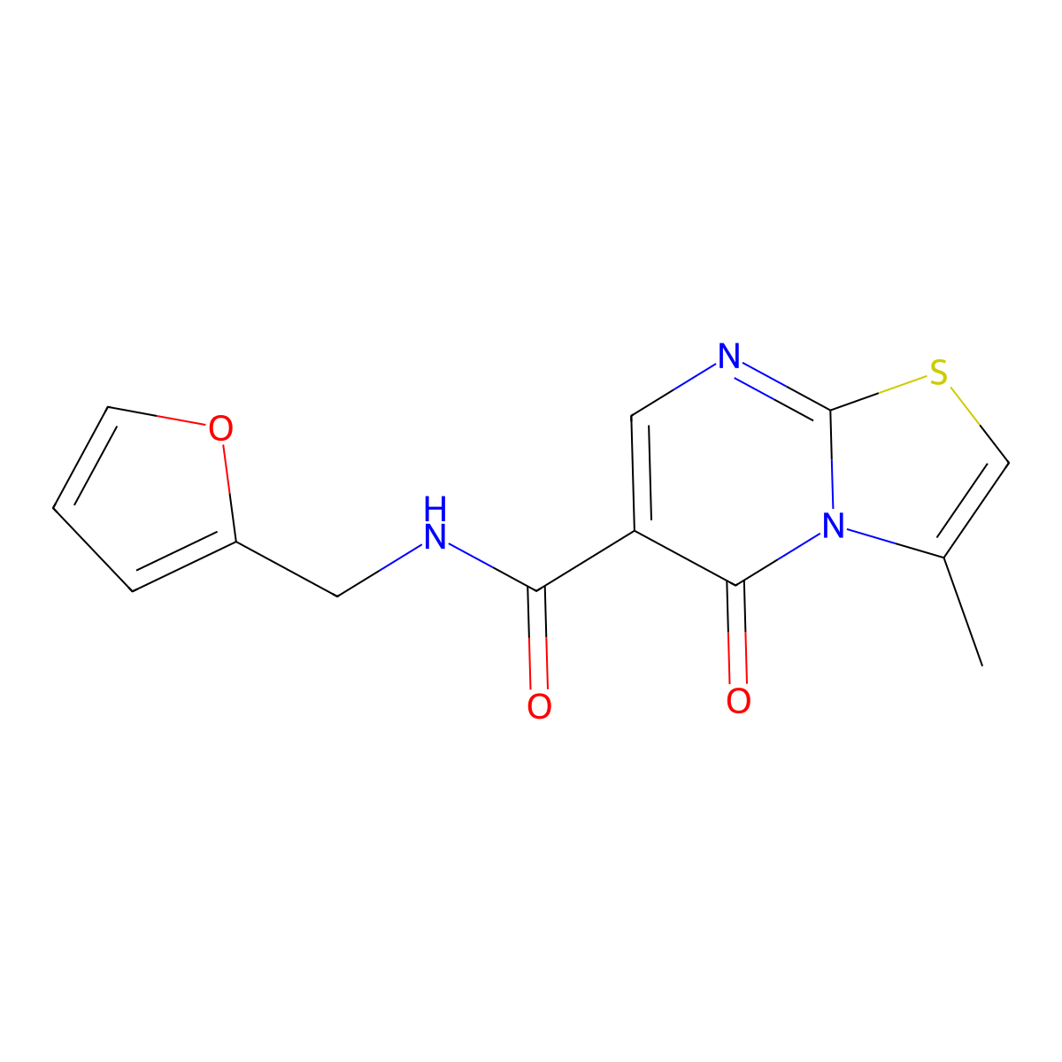 N-(furan-2-ylmethyl)-3-methyl-5-oxo-5H-thiazolo[3,2-a]pyrimidine-6-carboxamide molecular structure, CAS 851944-79-1