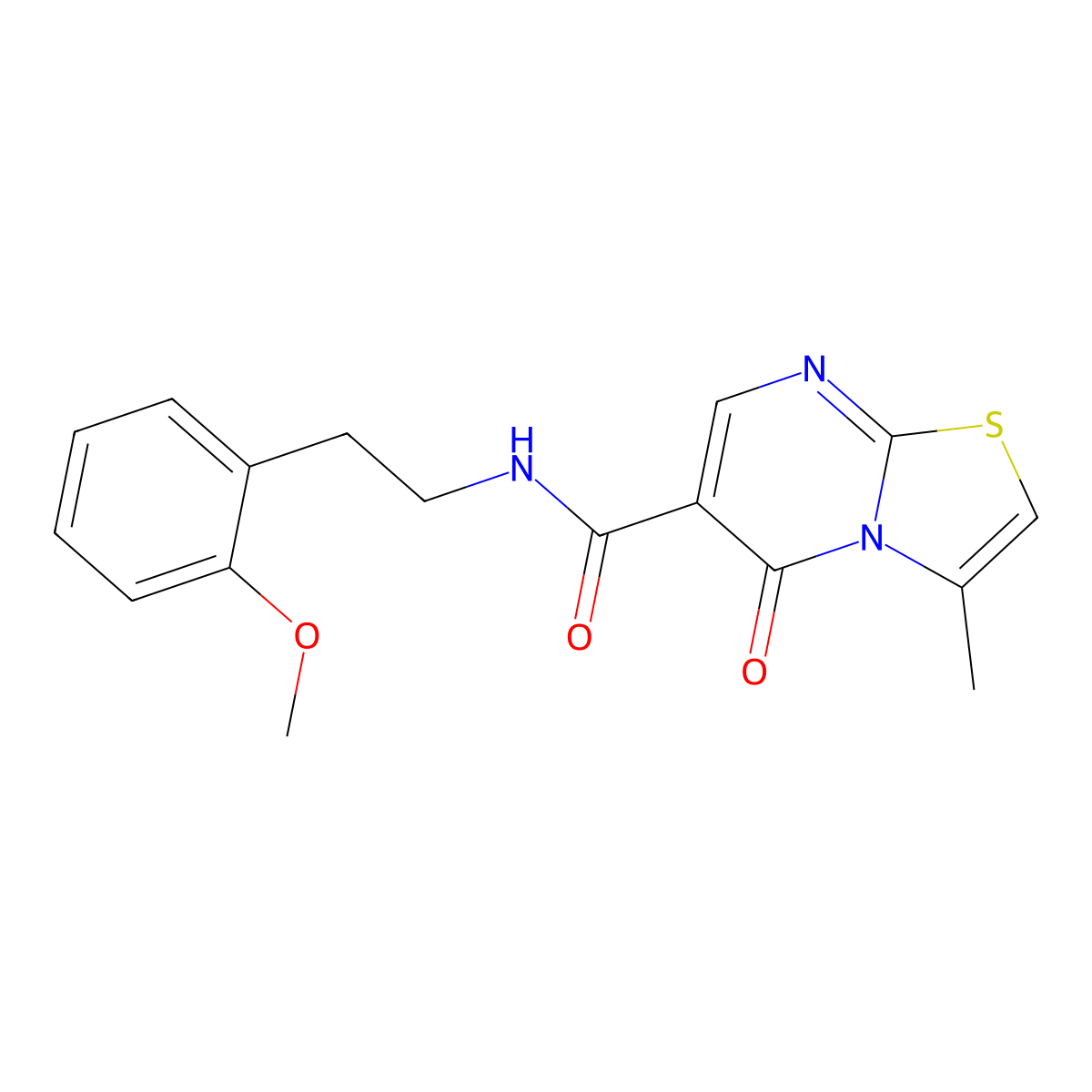 N-[2-(2-methoxyphenyl)ethyl]-3-methyl-5-oxo-[1,3]thiazolo[3,2-a]pyrimidine-6-carboxamide molecular structure, CAS 851944-83-7