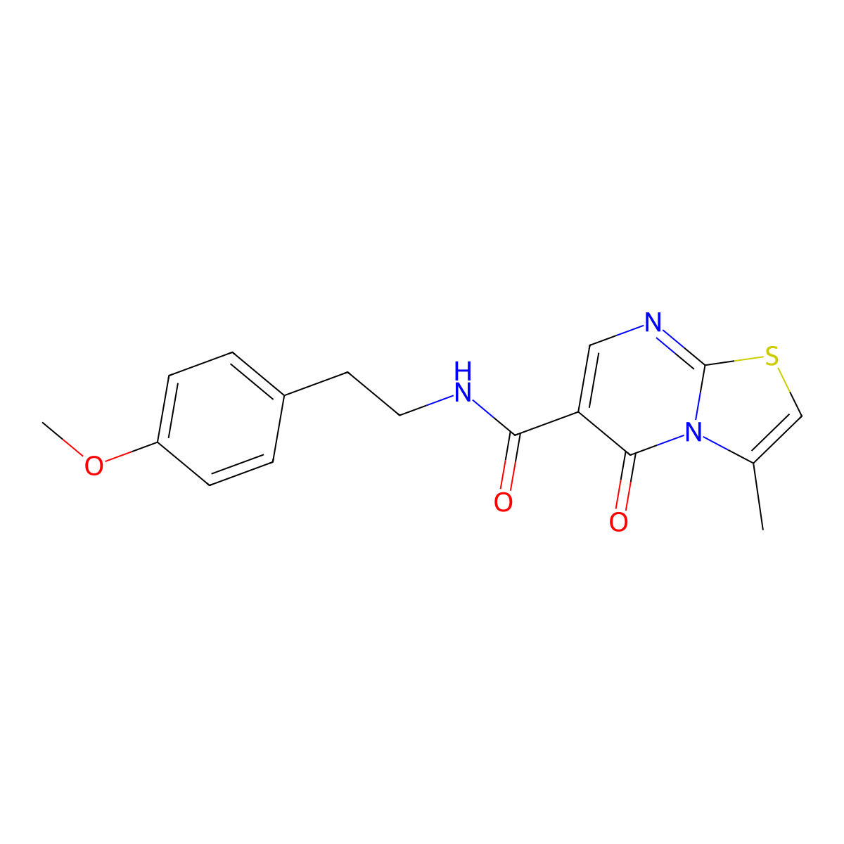 N-[2-(4-methoxyphenyl)ethyl]-3-methyl-5-oxo-5H-[1,3]thiazolo[3,2-a]pyrimidine-6-carboxamide molecular structure, CAS 851944-85-9
