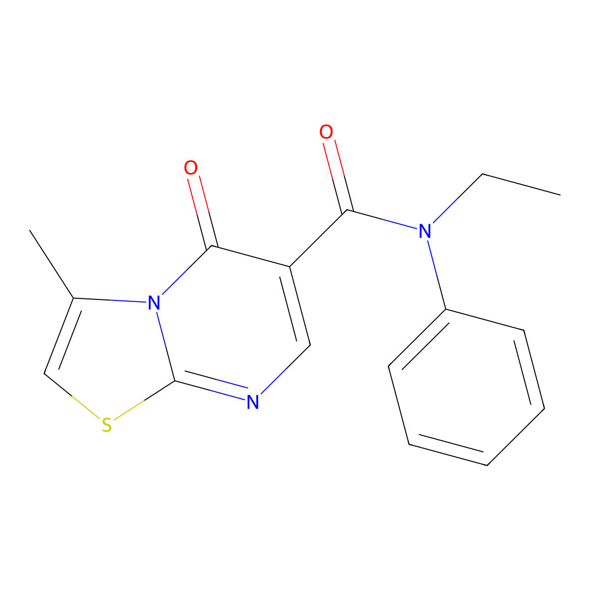 N-ethyl-3-methyl-5-oxo-N-phenyl-5H-thiazolo[3,2-a]pyrimidine-6-carboxamide molecular structure, CAS 851944-88-2