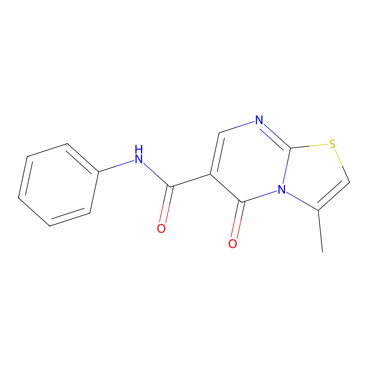 3-methyl-5-oxo-N-phenyl-5H-[1,3]thiazolo[3,2-a]pyrimidine-6-carboxamide molecular structure, CAS 851944-96-2