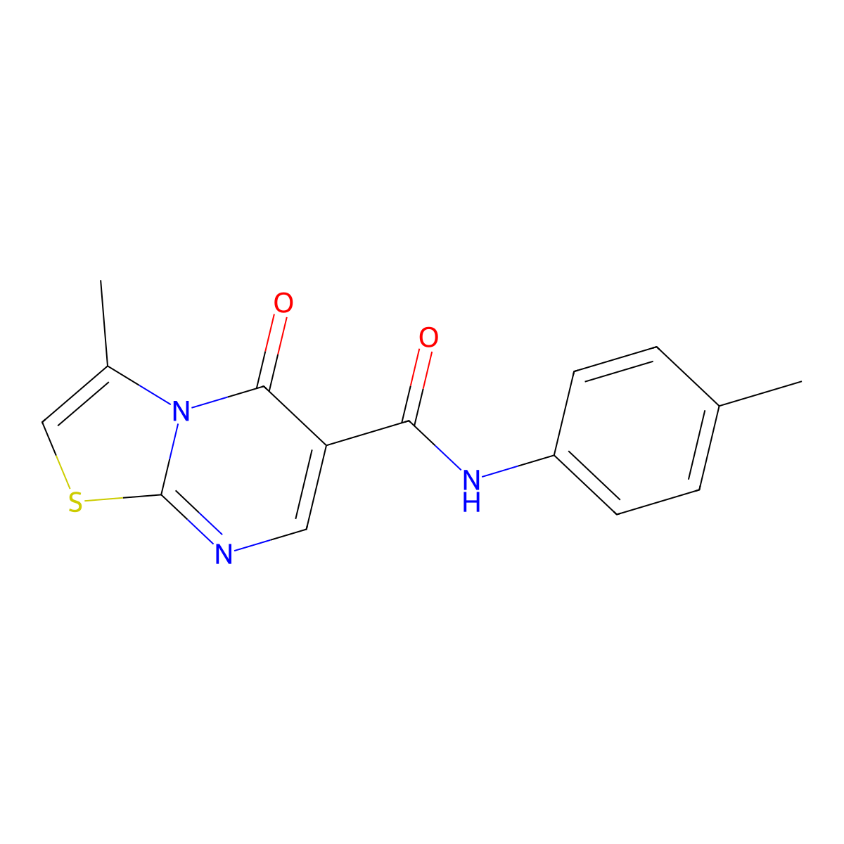 3-methyl-5-oxo-N-(p-tolyl)-5H-thiazolo[3,2-a]pyrimidine-6-carboxamide molecular structure, CAS 851944-98-4