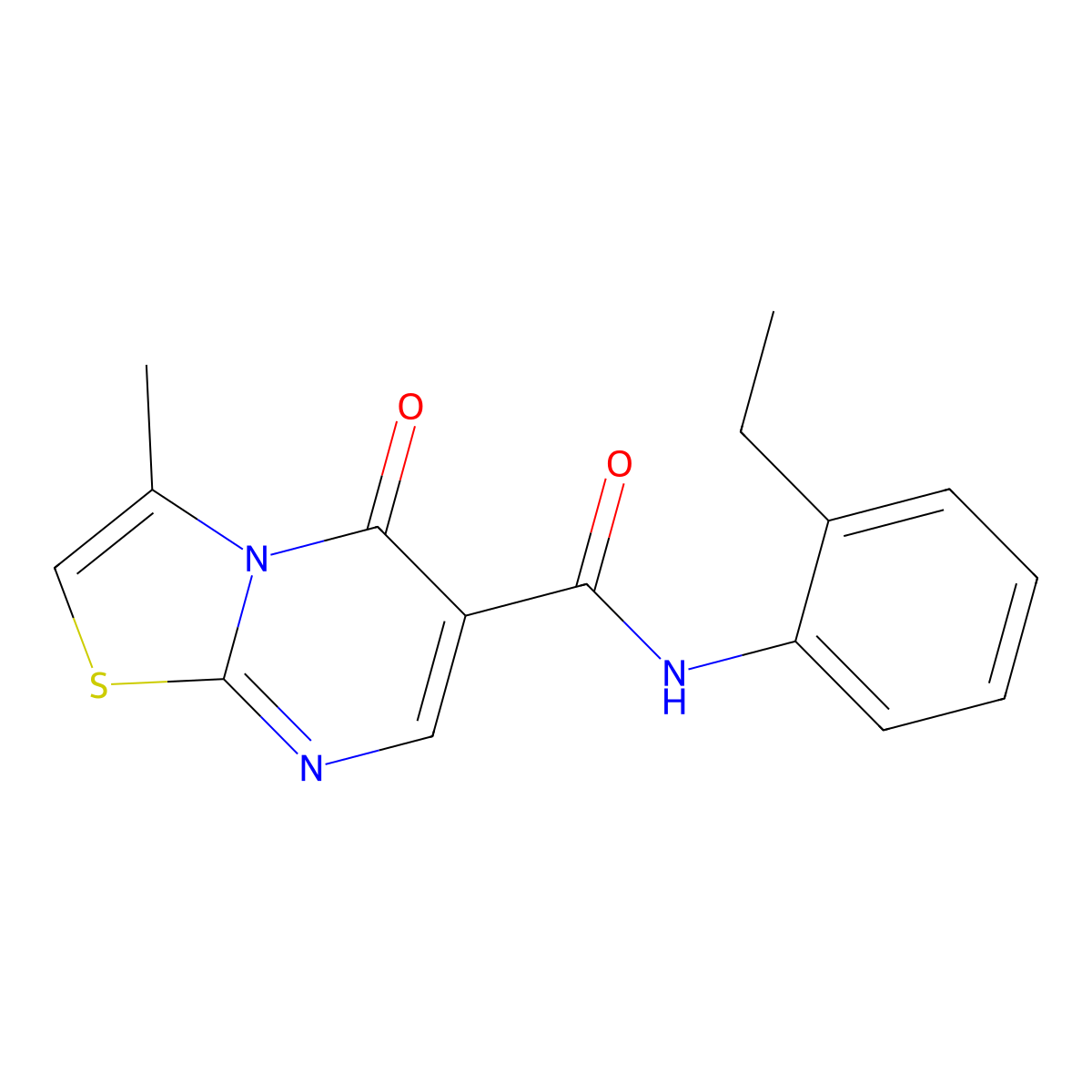 N-(2-ethylphenyl)-3-methyl-5-oxo-5H-[1,3]thiazolo[3,2-a]pyrimidine-6-carboxamide molecular structure, CAS 851944-99-5