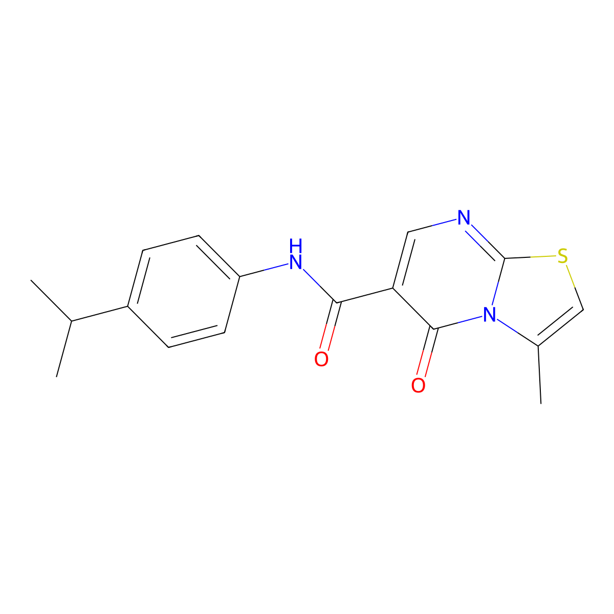 N-(4-isopropylphenyl)-3-methyl-5-oxo-5H-thiazolo[3,2-a]pyrimidine-6-carboxamide molecular structure, CAS 851945-01-2
