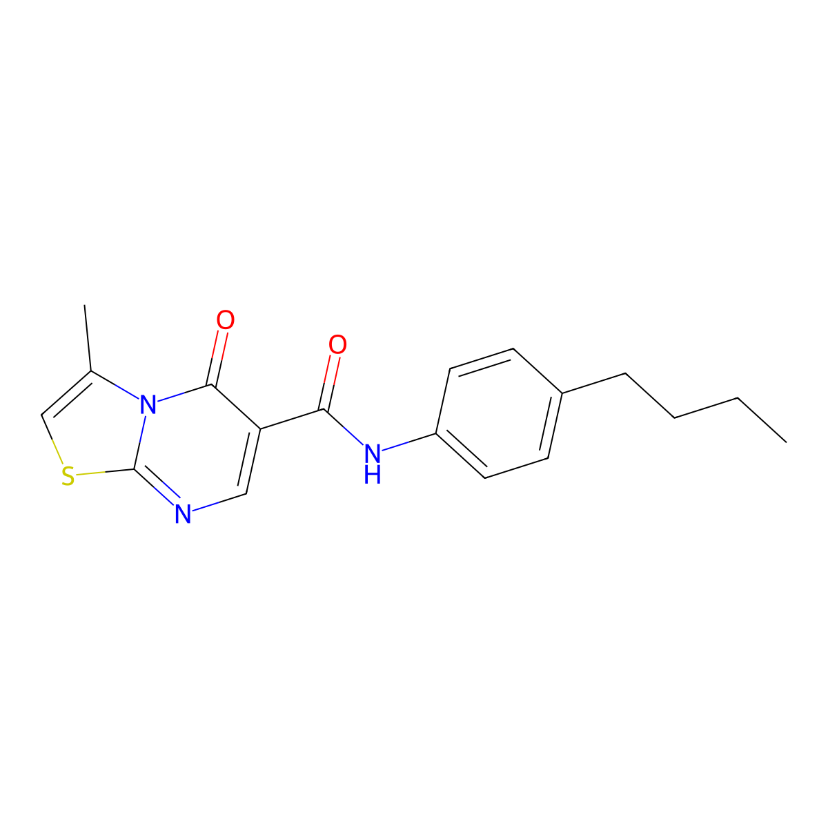 N-(4-butylphenyl)-3-methyl-5-oxo-5H-[1,3]thiazolo[3,2-a]pyrimidine-6-carboxamide molecular structure, CAS 851945-02-3