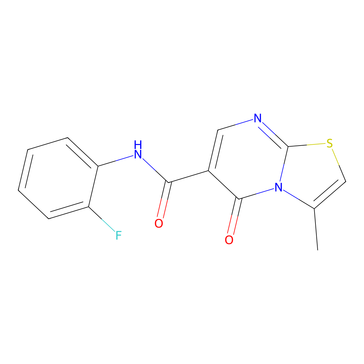N-(2-fluorophenyl)-3-methyl-5-oxo-[1,3]thiazolo[3,2-a]pyrimidine-6-carboxamide molecular structure, CAS 851945-03-4