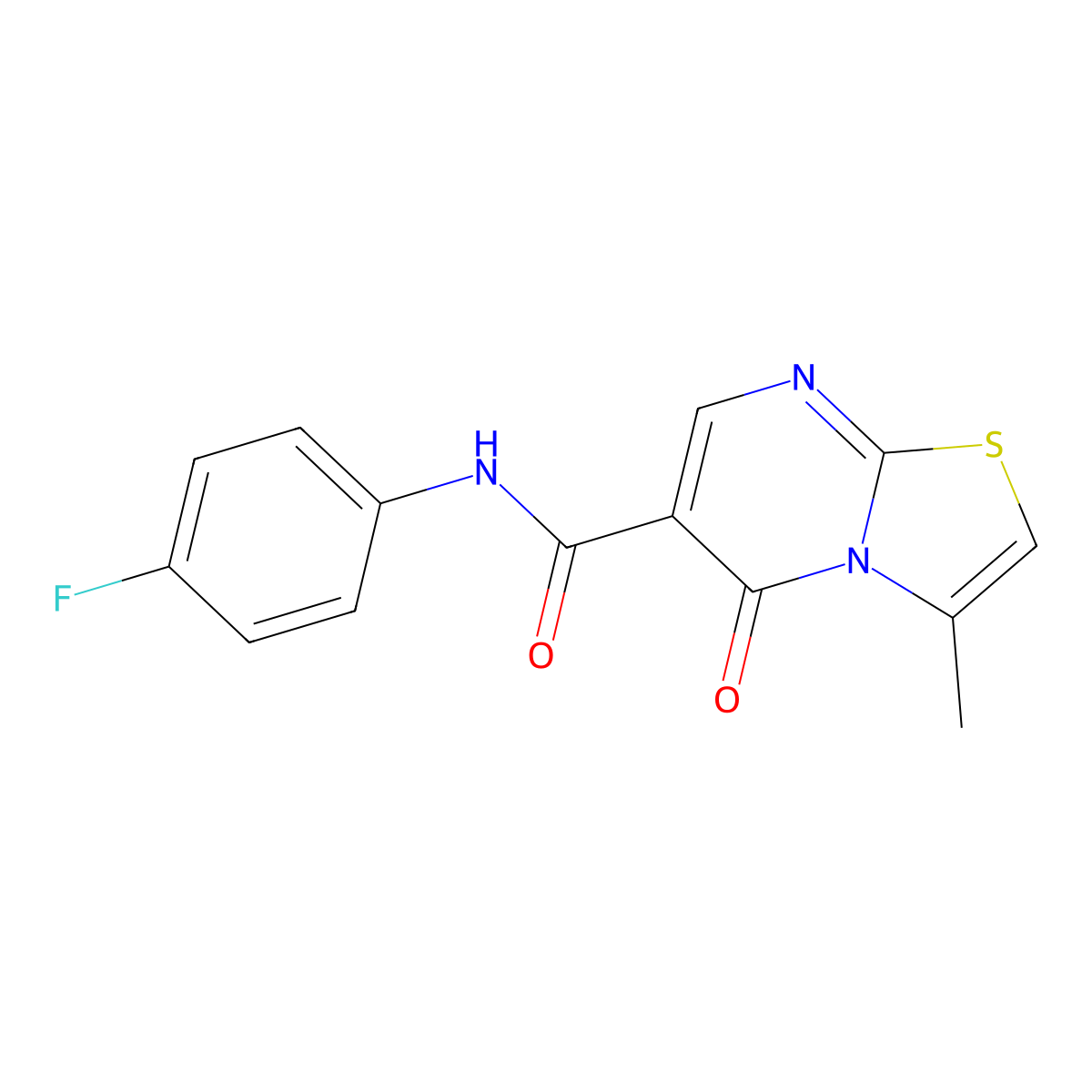 N-(4-fluorophenyl)-3-methyl-5-oxo-5H-[1,3]thiazolo[3,2-a]pyrimidine-6-carboxamide molecular structure, CAS 851945-05-6