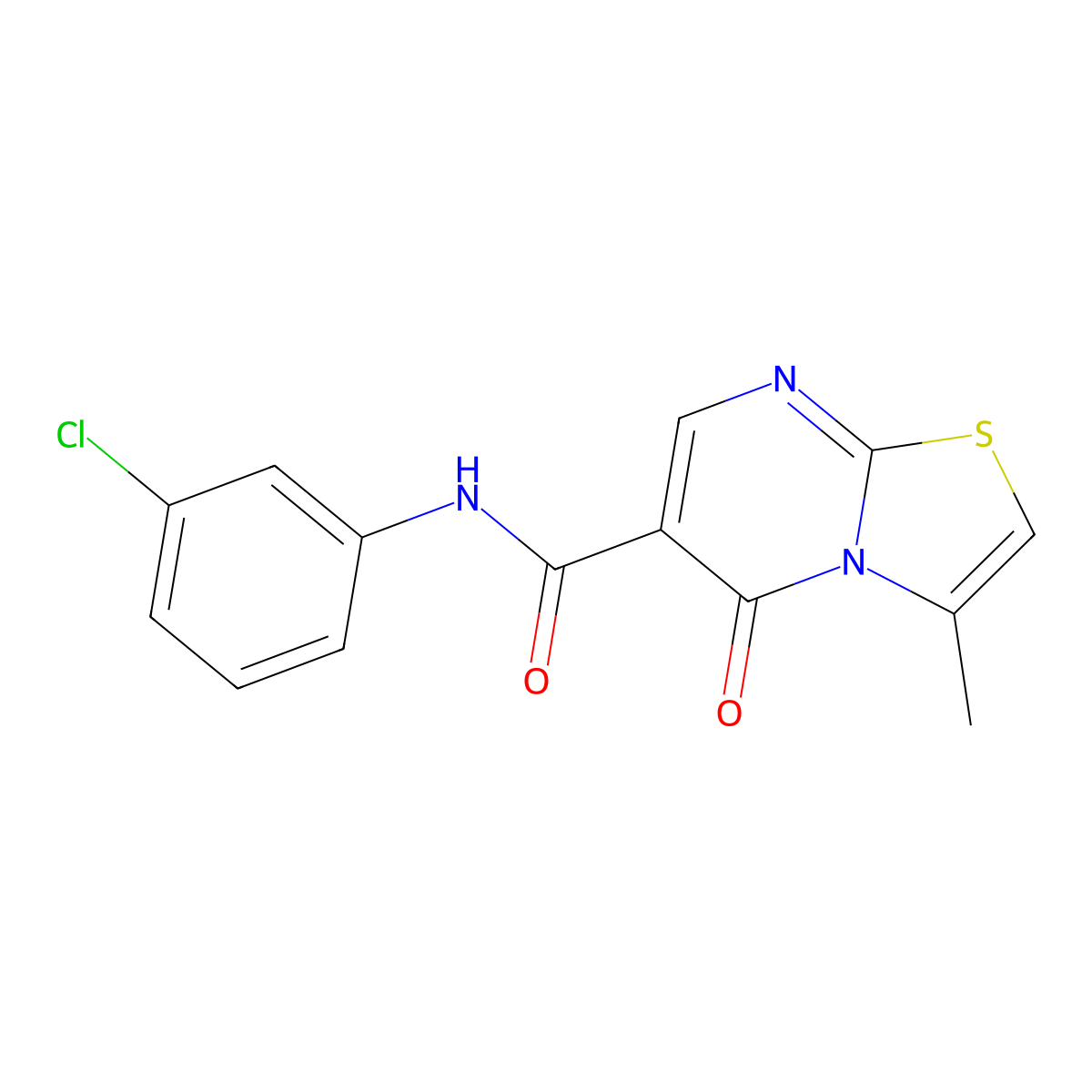 N-(3-chlorophenyl)-3-methyl-5-oxo-5H-[1,3]thiazolo[3,2-a]pyrimidine-6-carboxamide molecular structure, CAS 851945-07-8