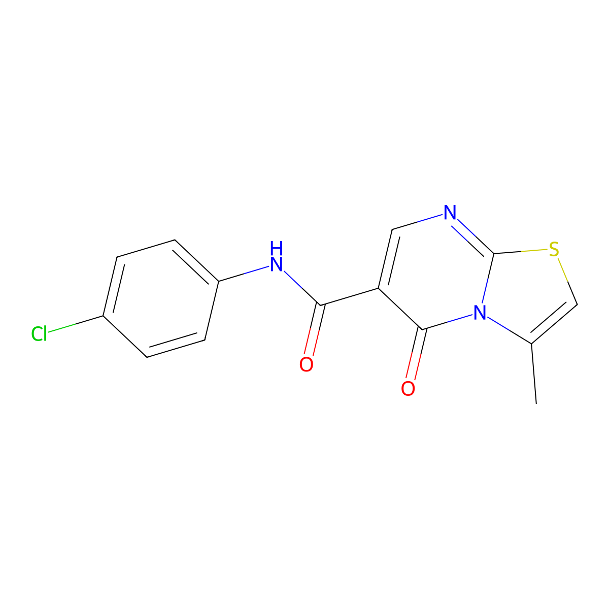 N-(4-chlorophenyl)-3-methyl-5-oxo-5H-[1,3]thiazolo[3,2-a]pyrimidine-6-carboxamide molecular structure, CAS 851945-08-9