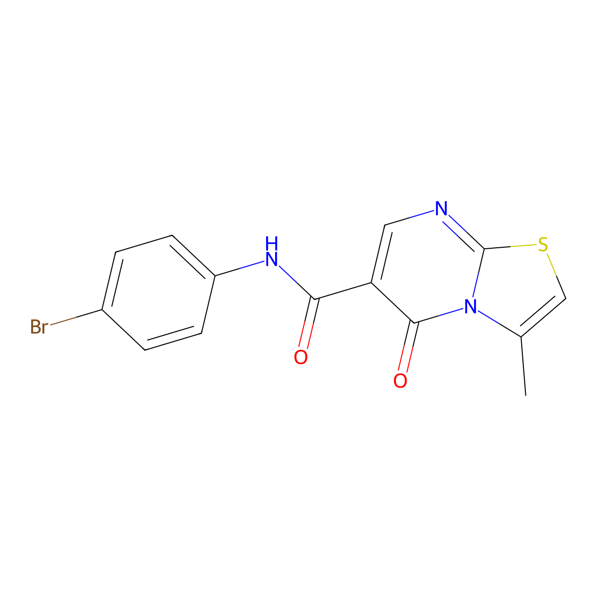 N-(4-bromophenyl)-3-methyl-5-oxo-5H-thiazolo[3,2-a]pyrimidine-6-carboxamide molecular structure, CAS 851945-10-3