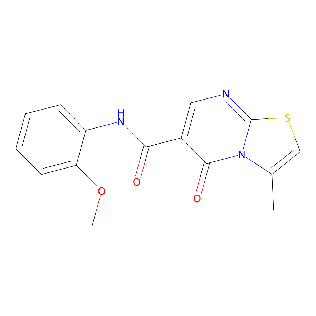 N-(2-methoxyphenyl)-3-methyl-5-oxo-[1,3]thiazolo[3,2-a]pyrimidine-6-carboxamide molecular structure, CAS 851945-16-9