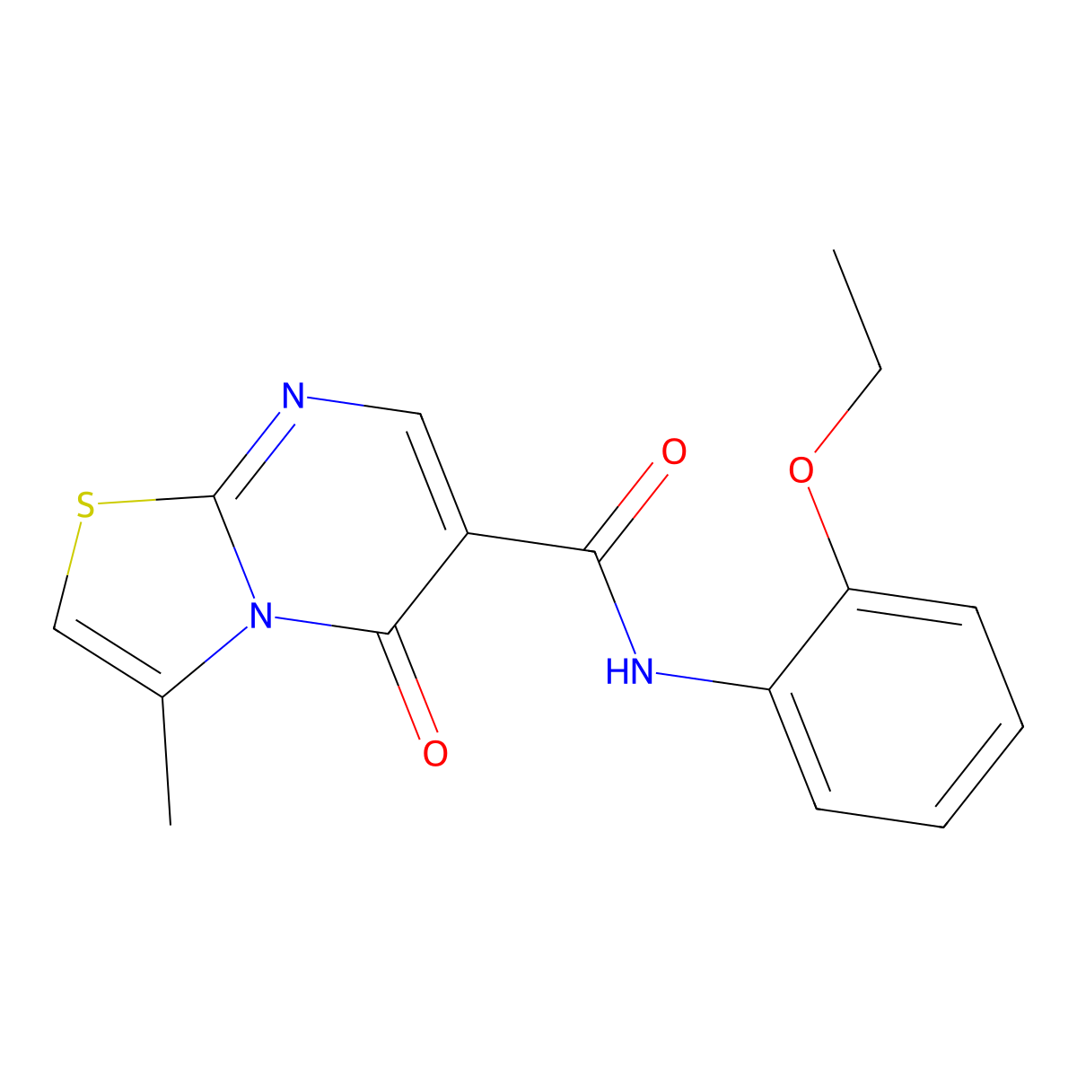 N-(2-ethoxyphenyl)-3-methyl-5-oxo-5H-[1,3]thiazolo[3,2-a]pyrimidine-6-carboxamide molecular structure, CAS 851945-20-5