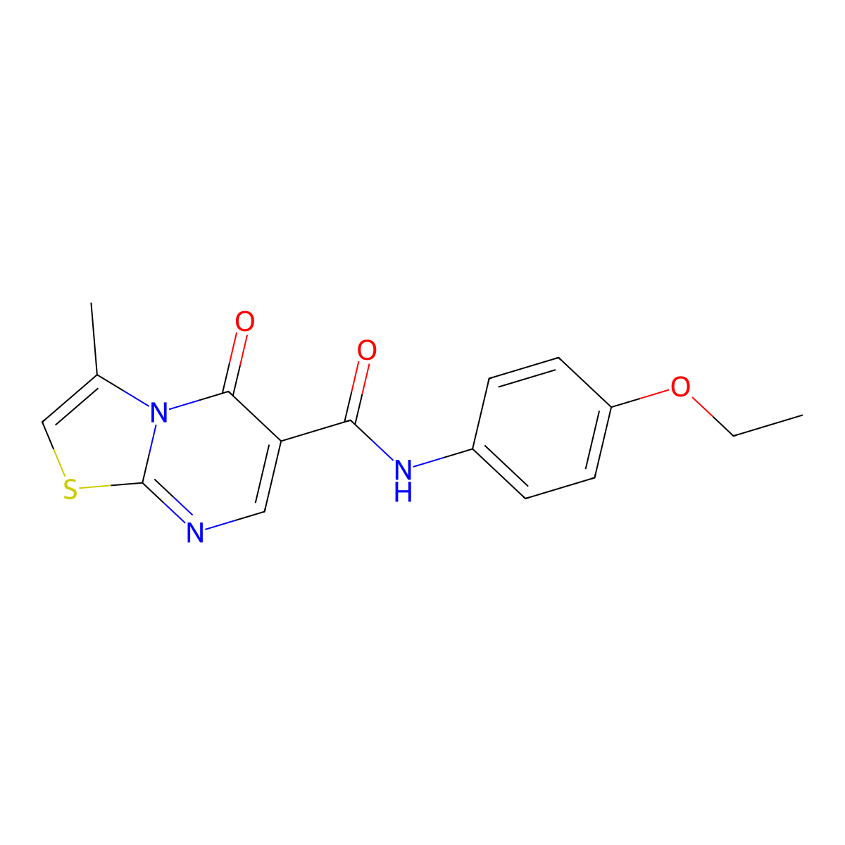 N-(4-ethoxyphenyl)-3-methyl-5-oxo-5H-thiazolo[3,2-a]pyrimidine-6-carboxamide molecular structure, CAS 851945-21-6