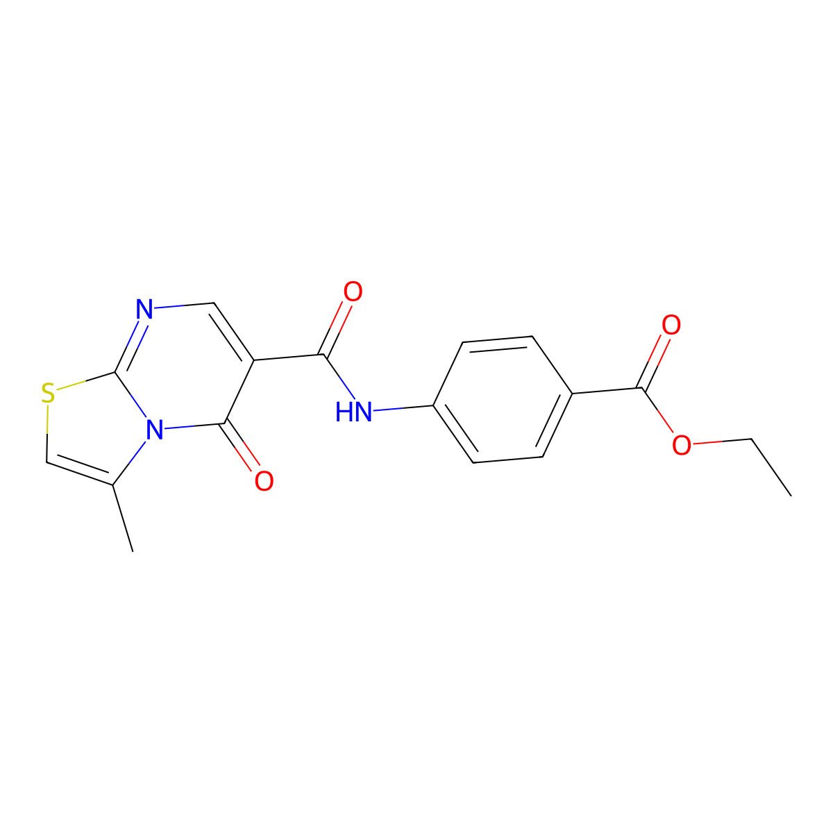 ethyl 4-(3-methyl-5-oxo-5H-thiazolo[3,2-a]pyrimidine-6-carboxamido)benzoate molecular structure, CAS 851945-32-9