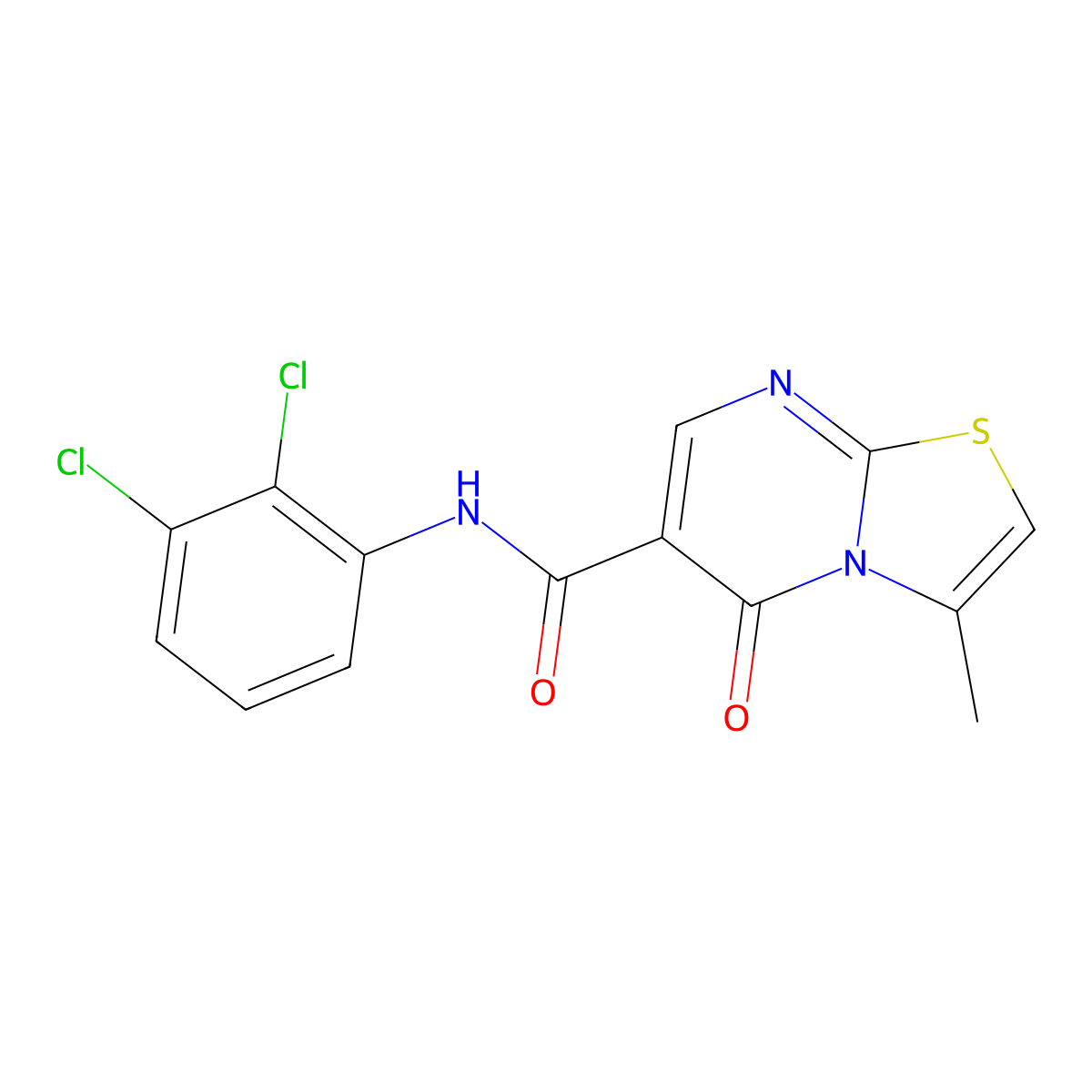N-(2,3-dichlorophenyl)-3-methyl-5-oxo-5H-thiazolo[3,2-a]pyrimidine-6-carboxamide molecular structure, CAS 851945-46-5