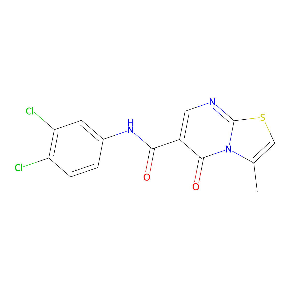 N-(3,4-dichlorophenyl)-3-methyl-5-oxo-5H-thiazolo[3,2-a]pyrimidine-6-carboxamide molecular structure, CAS 851945-49-8