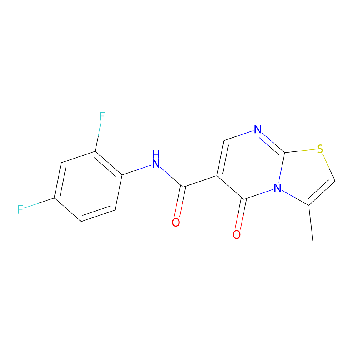 N-(2,4-difluorophenyl)-3-methyl-5-oxo-5H-[1,3]thiazolo[3,2-a]pyrimidine-6-carboxamide molecular structure, CAS 851945-53-4
