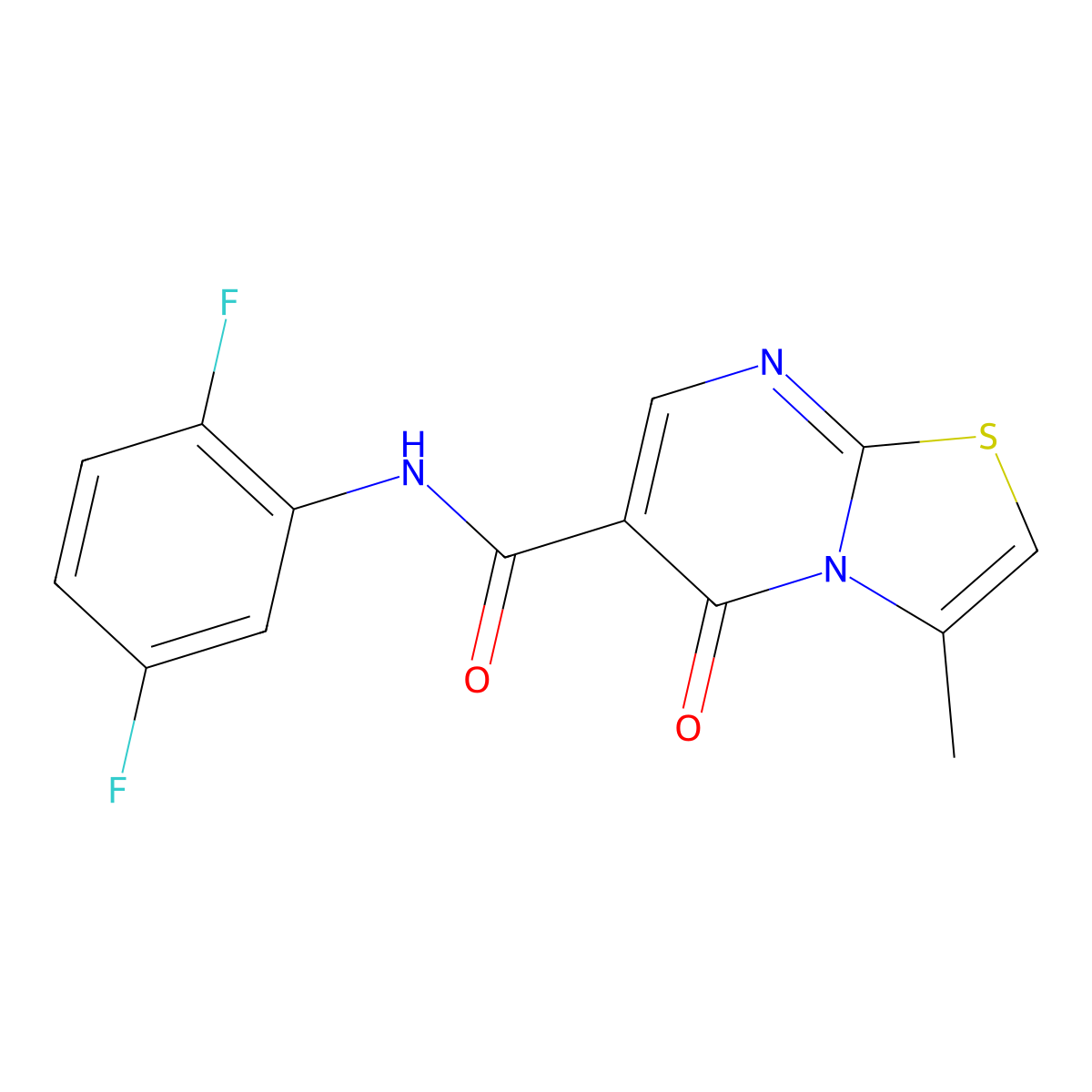 N-(2,5-difluorophenyl)-3-methyl-5-oxo-5H-thiazolo[3,2-a]pyrimidine-6-carboxamide molecular structure, CAS 851945-57-8