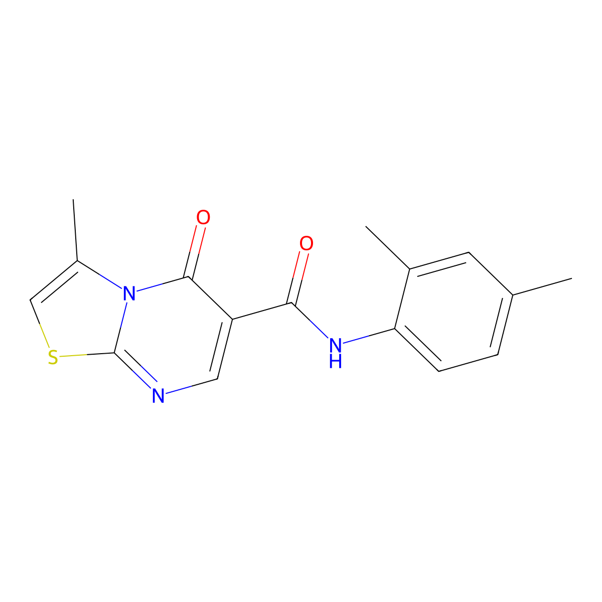N-(2,4-dimethylphenyl)-3-methyl-5-oxo-5H-[1,3]thiazolo[3,2-a]pyrimidine-6-carboxamide molecular structure, CAS 851945-65-8