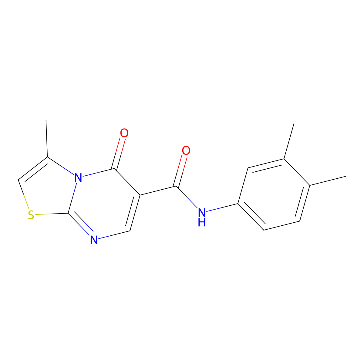 N-(3,4-dimethylphenyl)-3-methyl-5-oxo-5H-[1,3]thiazolo[3,2-a]pyrimidine-6-carboxamide molecular structure, CAS 851945-68-1