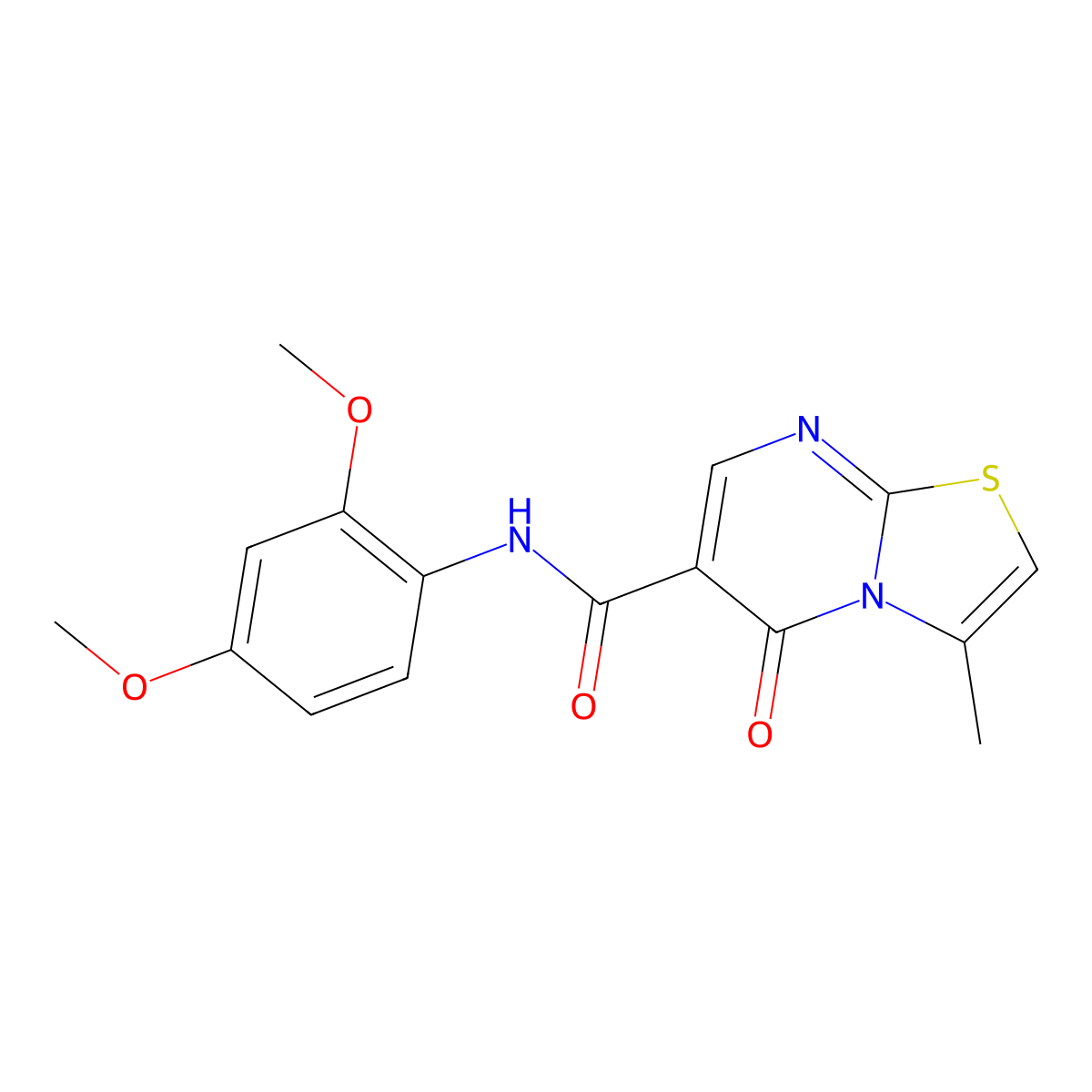 N-(2,4-dimethoxyphenyl)-3-methyl-5-oxo-5H-thiazolo[3,2-a]pyrimidine-6-carboxamide molecular structure, CAS 851945-75-0