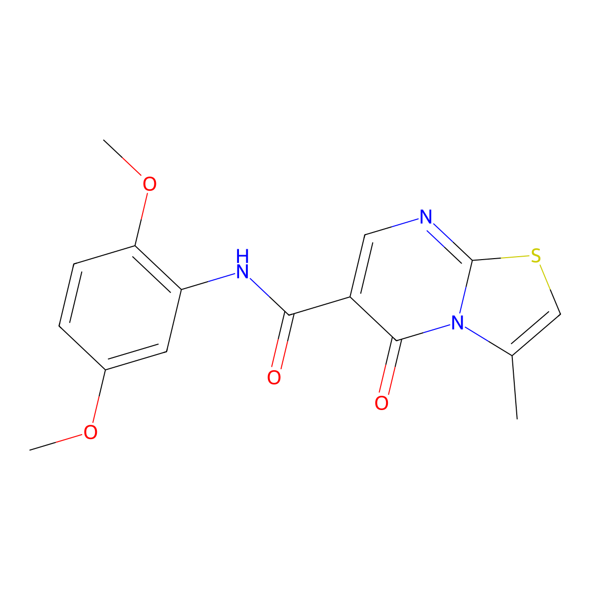 N-(2,5-dimethoxyphenyl)-3-methyl-5-oxo-5H-[1,3]thiazolo[3,2-a]pyrimidine-6-carboxamide molecular structure, CAS 851945-76-1