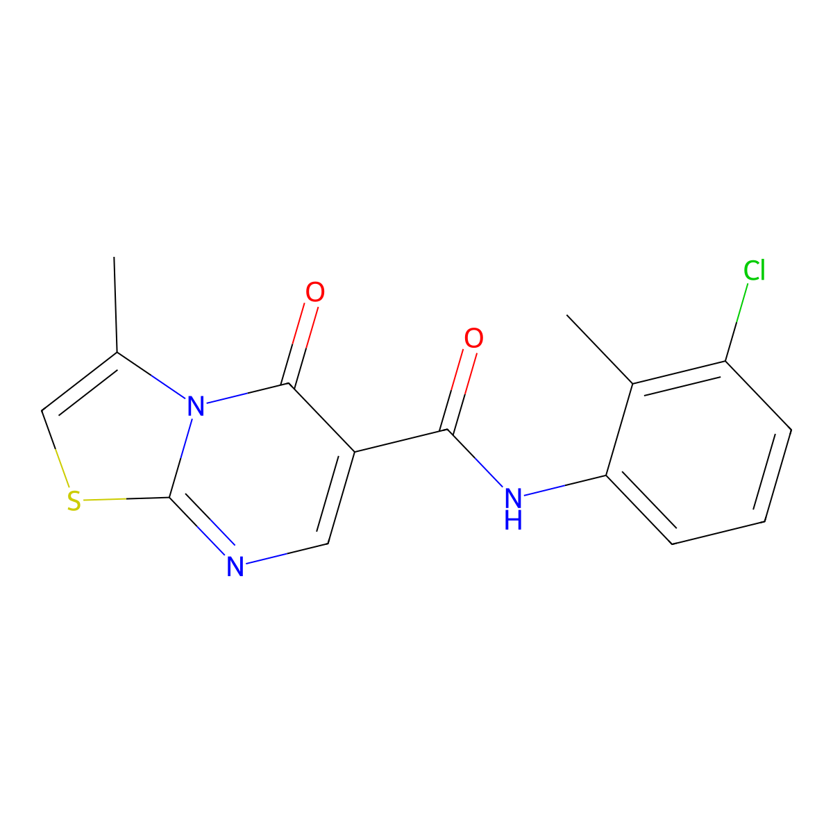 N-(3-chloro-2-methylphenyl)-3-methyl-5-oxo-5H-[1,3]thiazolo[3,2-a]pyrimidine-6-carboxamide molecular structure, CAS 851945-83-0