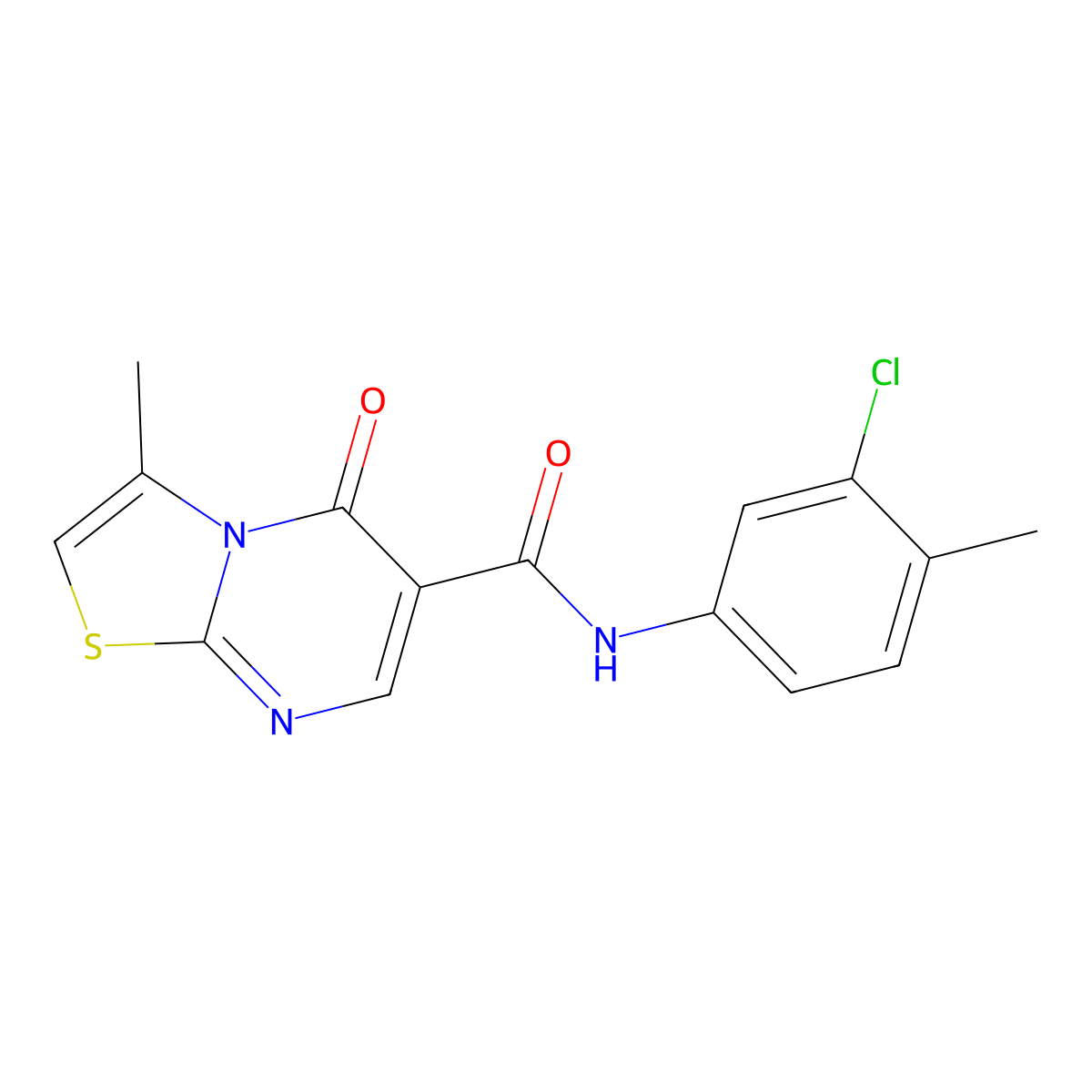 N-(3-chloro-4-methylphenyl)-3-methyl-5-oxo-5H-[1,3]thiazolo[3,2-a]pyrimidine-6-carboxamide molecular structure, CAS 851945-85-2