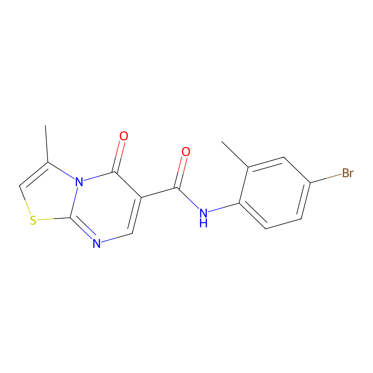 N-(4-bromo-2-methylphenyl)-3-methyl-5-oxo-5H-thiazolo[3,2-a]pyrimidine-6-carboxamide molecular structure, CAS 851945-87-4