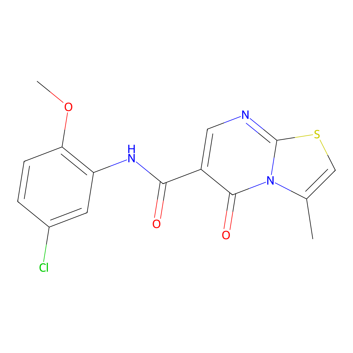 N-(5-chloro-2-methoxyphenyl)-3-methyl-5-oxo-5H-[1,3]thiazolo[3,2-a]pyrimidine-6-carboxamide molecular structure, CAS 851945-92-1