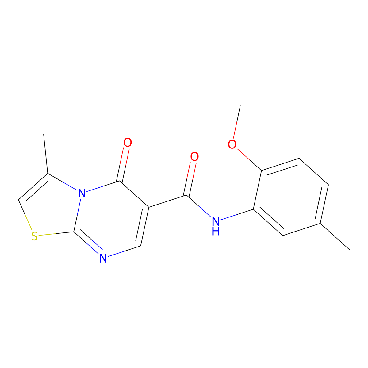 N-(2-methoxy-5-methylphenyl)-3-methyl-5-oxo-5H-[1,3]thiazolo[3,2-a]pyrimidine-6-carboxamide molecular structure, CAS 851945-93-2