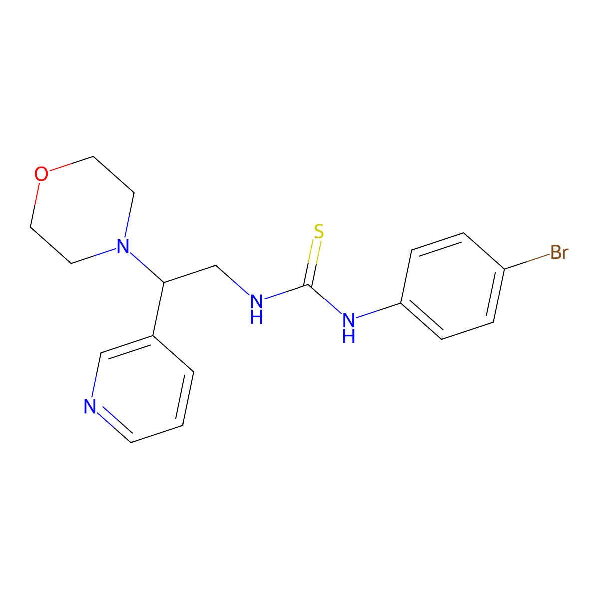 1-(4-Bromophenyl)-3-(2-morpholino-2-(pyridin-3-yl)ethyl)thiourea molecular structure, CAS 851946-39-9