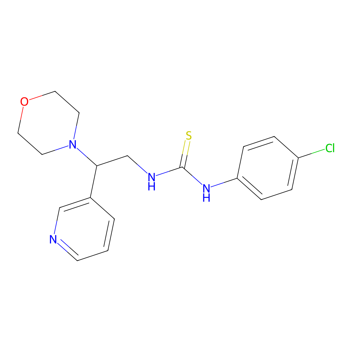 1-(4-Chlorophenyl)-3-(2-morpholino-2-(pyridin-3-yl)ethyl)thiourea molecular structure, CAS 851946-41-3