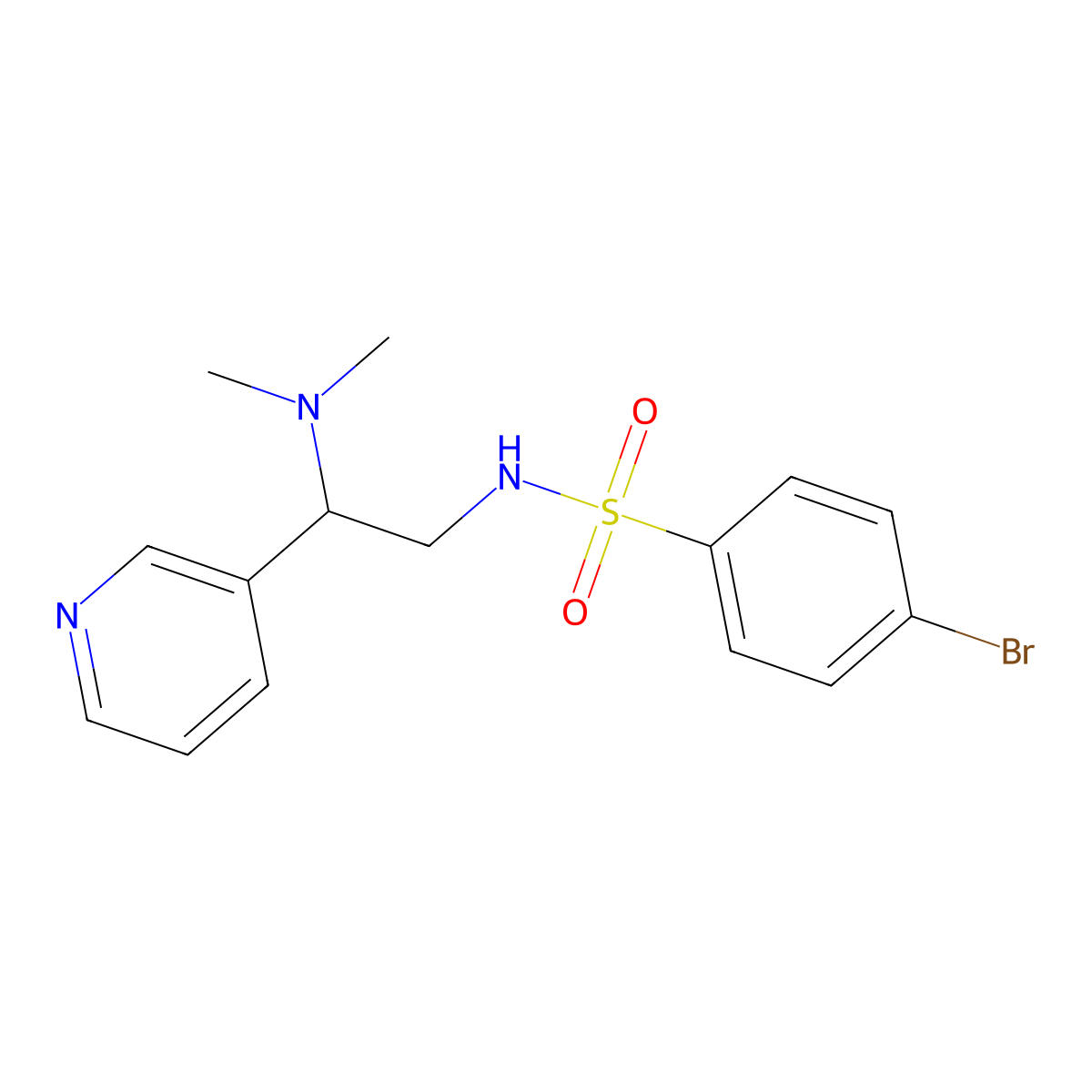 4-bromo-N-[2-(dimethylamino)-2-pyridin-3-ylethyl]benzenesulfonamide molecular structure, CAS 851946-66-2