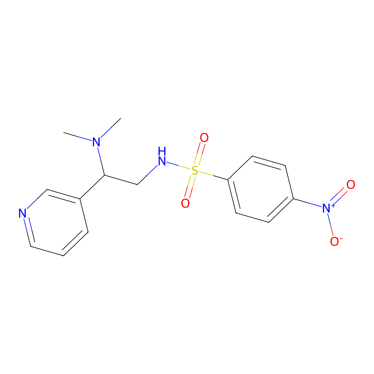 N-(2-(dimethylamino)-2-(pyridin-3-yl)ethyl)-4-nitrobenzenesulfonamide molecular structure, CAS 851946-69-5