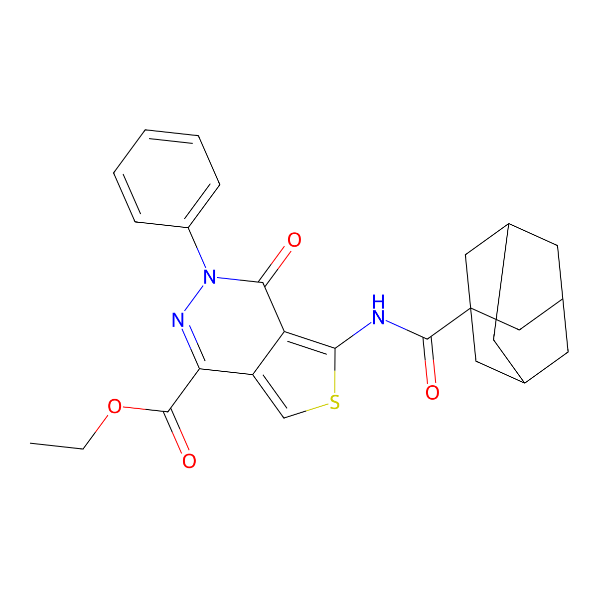 Ethyl 5-(adamantane-1-carbonylamino)-4-oxo-3-phenylthieno[3,4-d]pyridazine-1-carboxylate molecular structure, CAS 851946-85-5