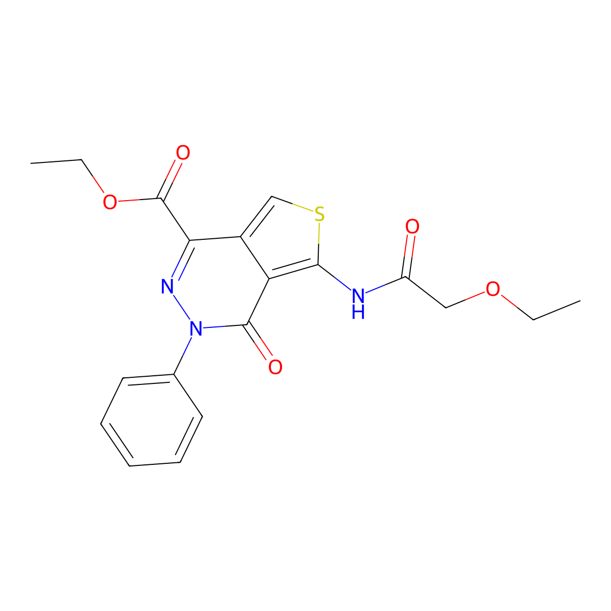 Ethyl 5-(2-ethoxyacetamido)-4-oxo-3-phenyl-3,4-dihydrothieno[3,4-d]pyridazine-1-carboxylate molecular structure, CAS 851946-87-7