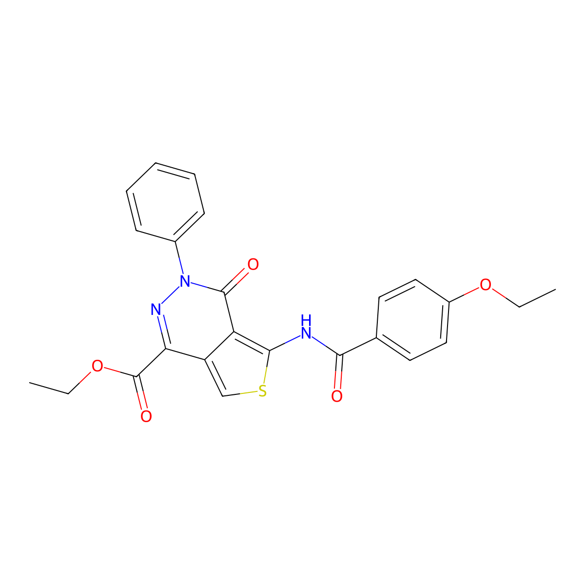 Ethyl 5-[(4-ethoxybenzoyl)amino]-4-oxo-3-phenylthieno[3,4-d]pyridazine-1-carboxylate molecular structure, CAS 851947-04-1