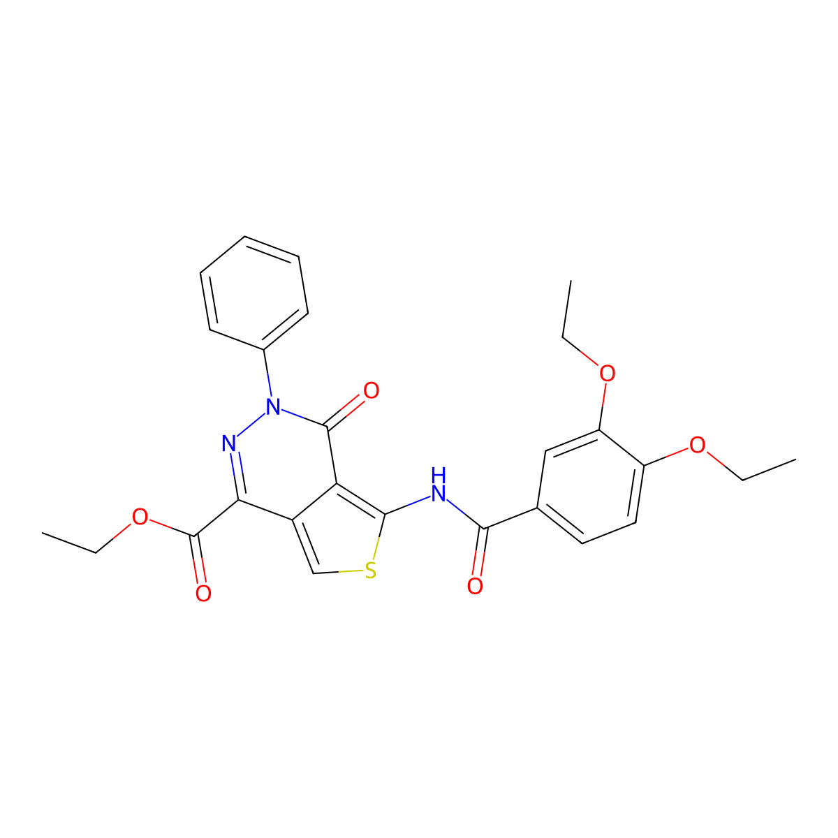 Ethyl 5-(3,4-diethoxybenzamido)-4-oxo-3-phenyl-3,4-dihydrothieno[3,4-d]pyridazine-1-carboxylate molecular structure, CAS 851947-12-1