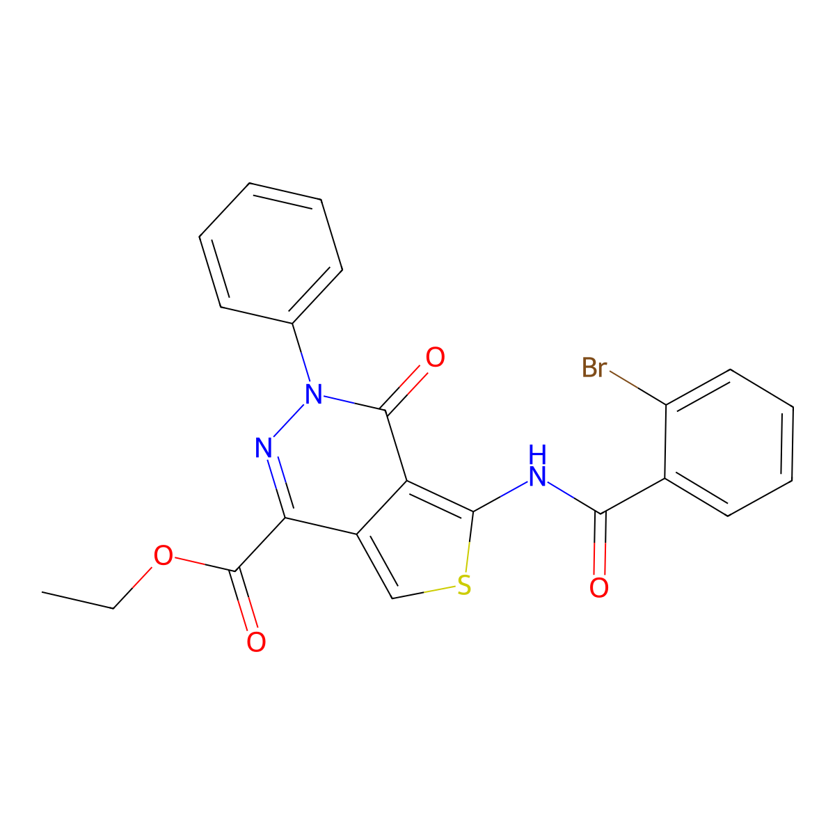 Ethyl 5-[(2-bromobenzoyl)amino]-4-oxo-3-phenylthieno[3,4-d]pyridazine-1-carboxylate molecular structure, CAS 851947-21-2