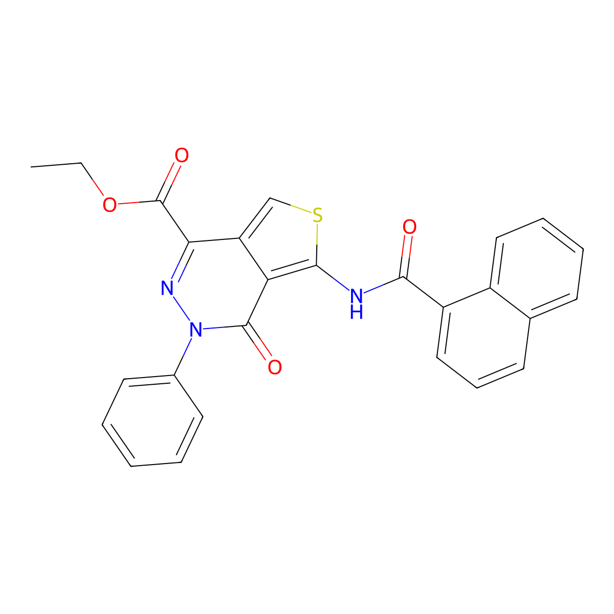 Ethyl 5-(naphthalene-1-carbonylamino)-4-oxo-3-phenylthieno[3,4-d]pyridazine-1-carboxylate molecular structure, CAS 851947-42-7