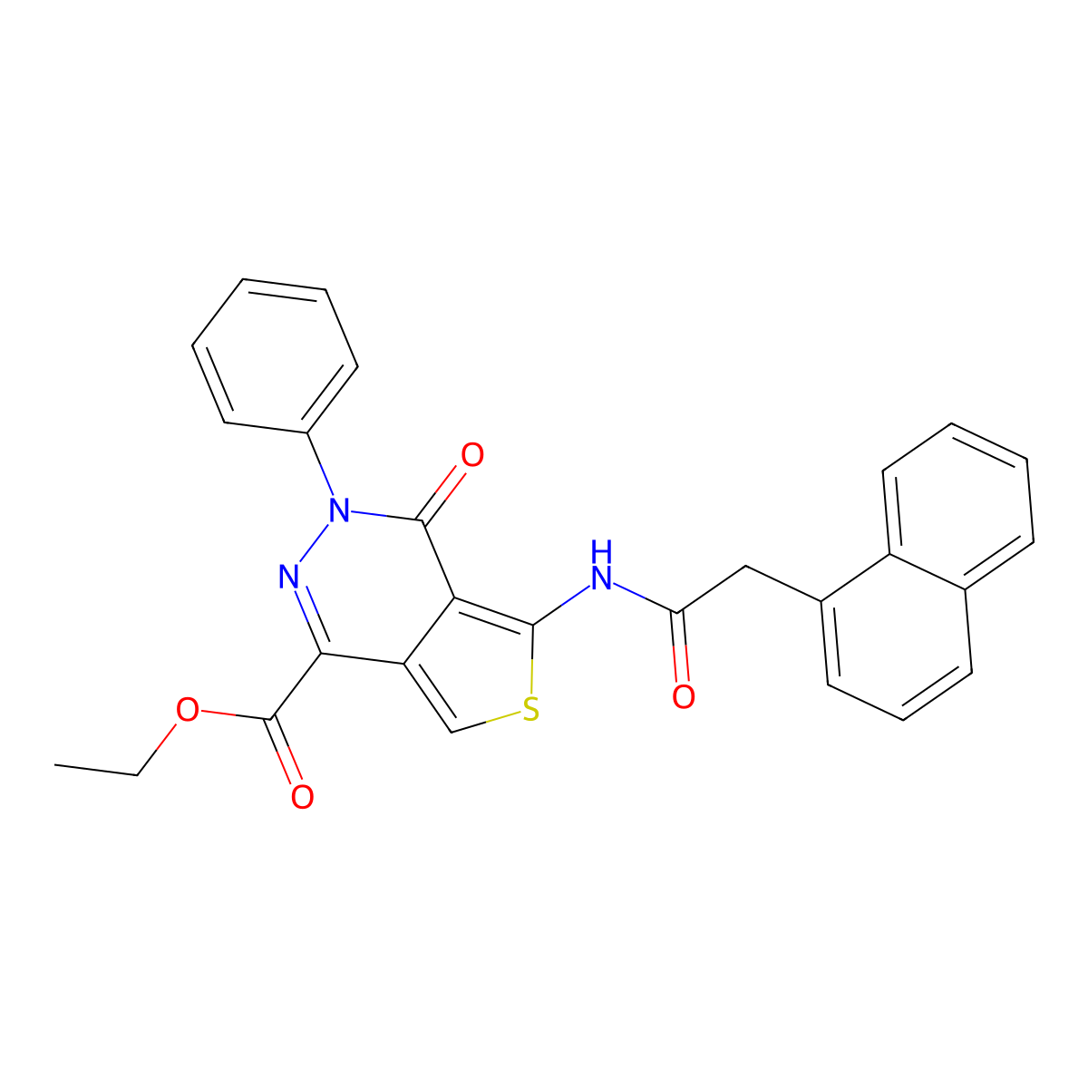 Ethyl 5-[(2-naphthalen-1-ylacetyl)amino]-4-oxo-3-phenylthieno[3,4-d]pyridazine-1-carboxylate molecular structure, CAS 851947-62-1