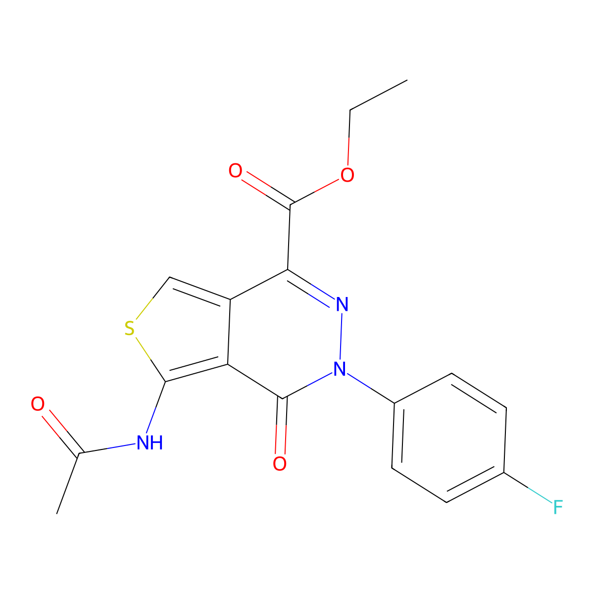 Ethyl 5-acetamido-3-(4-fluorophenyl)-4-oxo-3,4-dihydrothieno[3,4-d]pyridazine-1-carboxylate molecular structure, CAS 851948-80-6