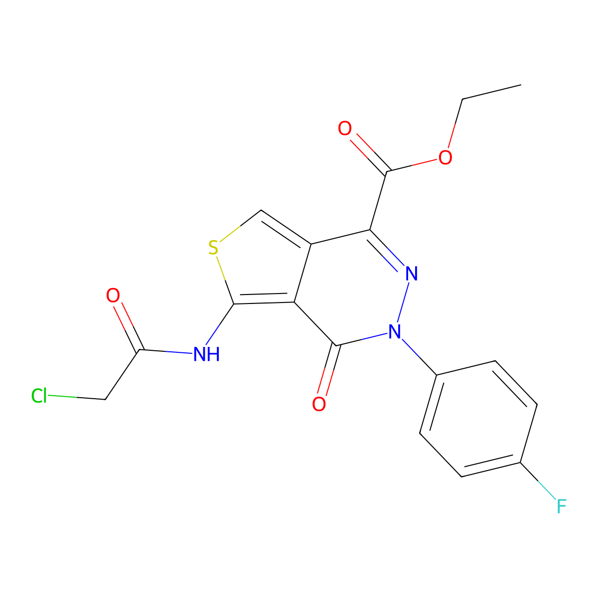 Ethyl 5-[(2-chloroacetyl)amino]-3-(4-fluorophenyl)-4-oxothieno[3,4-d]pyridazine-1-carboxylate molecular structure, CAS 851949-00-3