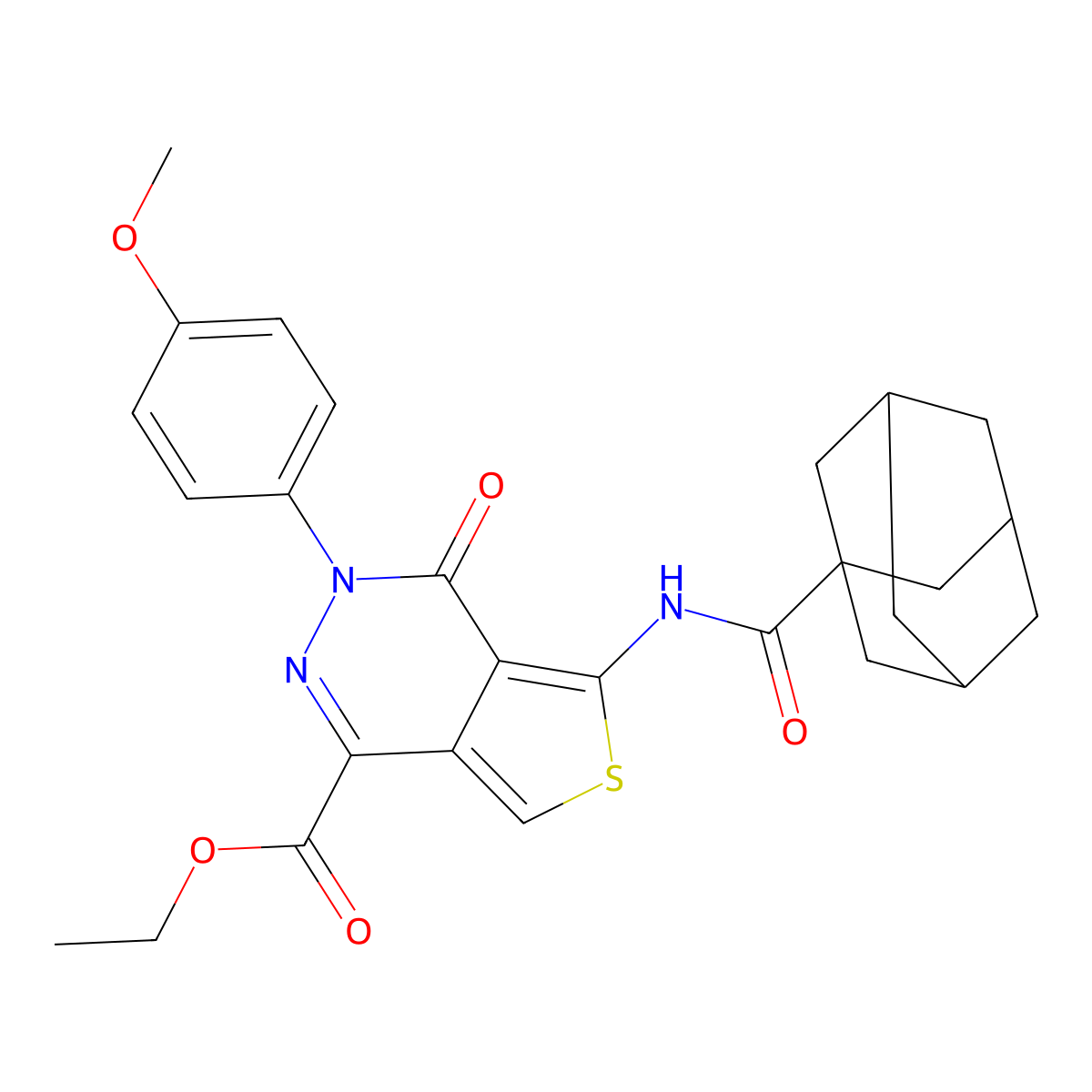 Ethyl 5-(adamantane-1-carbonylamino)-3-(4-methoxyphenyl)-4-oxothieno[3,4-d]pyridazine-1-carboxylate molecular structure, CAS 851951-65-0