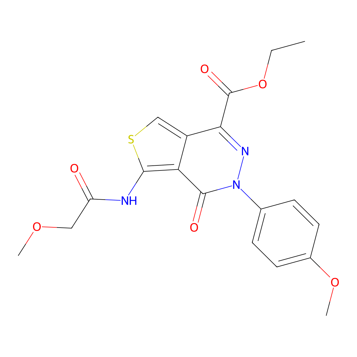 Ethyl 5-(2-methoxyacetamido)-3-(4-methoxyphenyl)-4-oxo-3,4-dihydrothieno[3,4-d]pyridazine-1-carboxylate molecular structure, CAS 851951-66-1