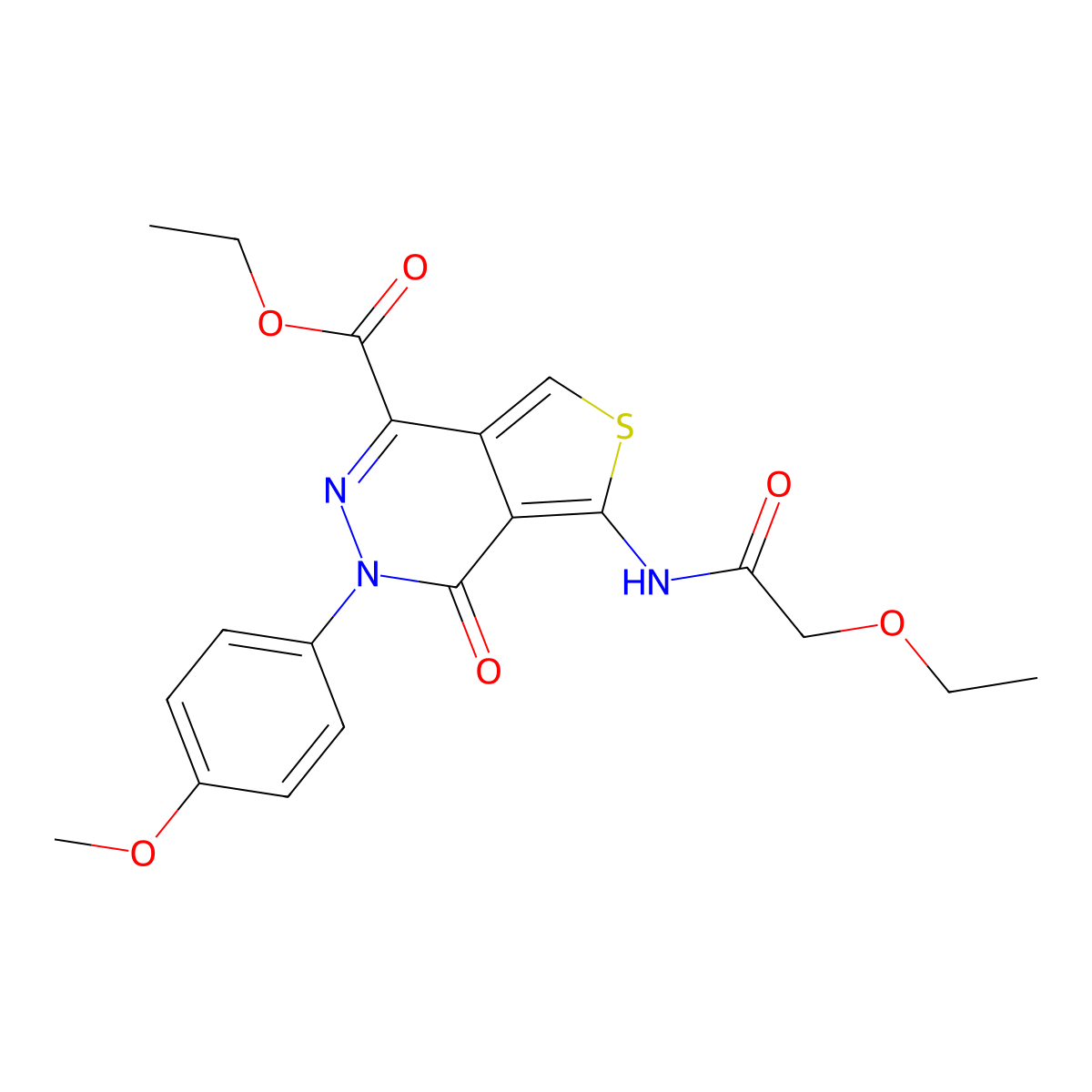 Ethyl 5-[(2-ethoxyacetyl)amino]-3-(4-methoxyphenyl)-4-oxothieno[3,4-d]pyridazine-1-carboxylate molecular structure, CAS 851951-67-2